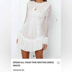 Hello Molly White Long Sleeve Dress